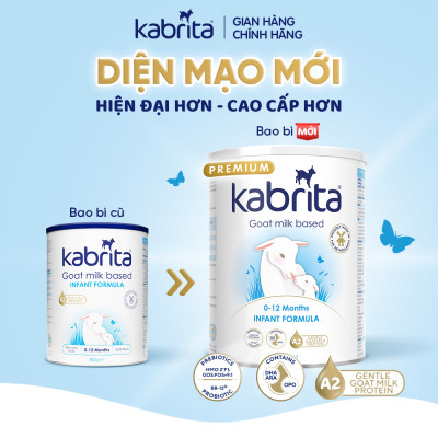 [Phiên bản mới] Combo 2 lon Sữa dê Kabrita số 1 cho trẻ từ 0 -12 tháng - Lon 800g