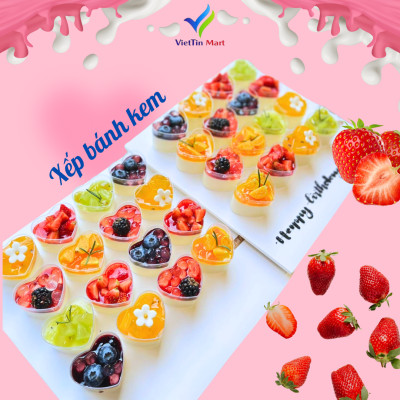 Set Bánh Panna Cotta Vị Dâu, Đào, Socola VietTin Mart