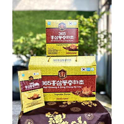 Nước hồng sâm Đông trùng hạ thảo hộp 70ml*20 gói - Quà tặng sức khỏe mọi nhà