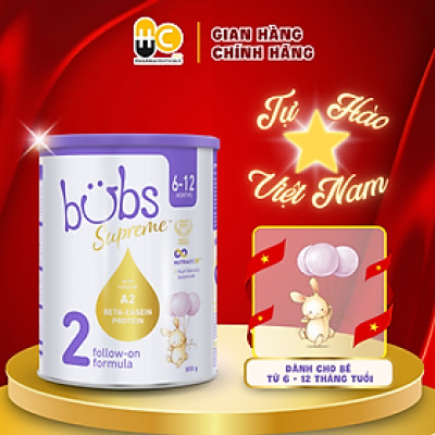 Sản phẩm dinh dưỡng công thức dành cho trẻ từ 6-12 tháng tuổi: Bubs Supreme Follow-On Formula 2