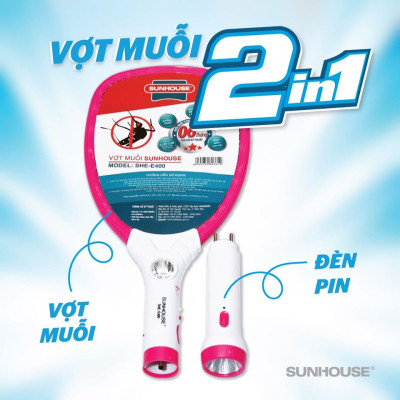 Vợt Muỗi Sunhouse SHE-E400 - Hàng chính hãng