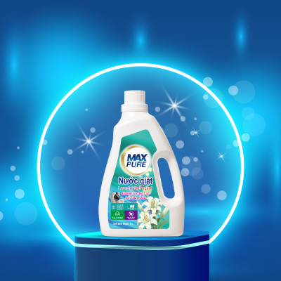 Chai nước giặt Maxpure Hương Lily Hy Lạp 3L - TẶNG 1 dây 10 gói nước xả hương CoCo
