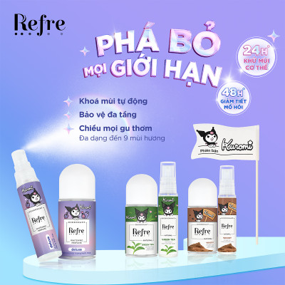Lăn khử mùi Refre x Kuromi Natural Whitening Perfume 40ml