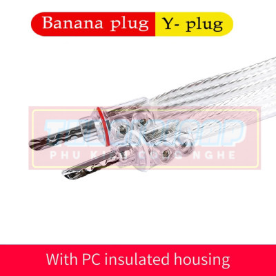 Bộ 02 Dây Loa AUDIOMECA S30 Jack Bắp Chuối Mạ Bạc Cao Cấp Dài 1.5m - Hàng Nhập Khẩu