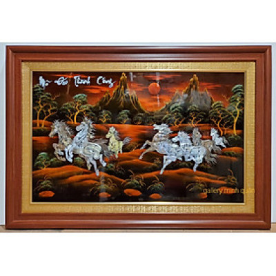 Tranh sơn mài khảm ốc -Mã đáo thành công