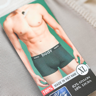 Quần Boxer (lót đùi ) nam Body thun lanh phối lưới