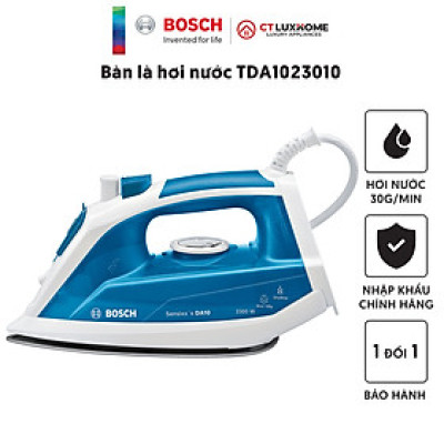 Bàn là hơi nước, Bàn ủi hơi nước Bosch TDA1023010 2300W, 50/60Hz, Hơi nước 30g/phút [Hàng chính hãng]