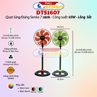 Quạt Đứng Thân Sắt F32 Senko DTS1607 (Công suất 65w) - DTS1609 (Công Suất 60w) - Hàng Chính Hãng - Bảo Hành 24 Tháng