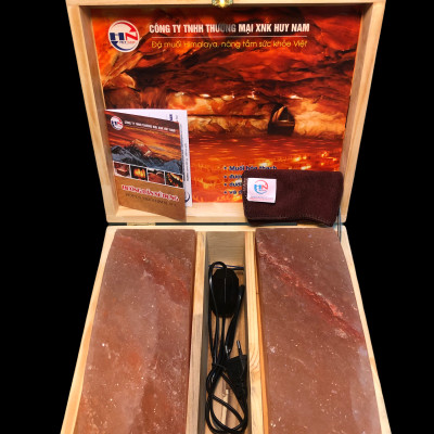 Hộp xông chân đá muối Himalaya 2 viên to 25cm