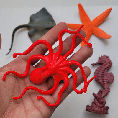 Set 4 đồ chơi động vật biển - Con Cá Đuối-Cá Ngựa-Bạch Tuộc-Sao Biển