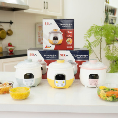 (TẶNG XỬNG HẤP) NỒI NẤU CHẬM SEKA SK6132 0.8L – NẤU CHÁO, HẦM SƯỜN, CHƯNG YẾN SIÊU TIỆN LỢI HÀNG NHẬP KHẨU