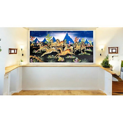 Tranh sơn mài - MÃ ĐÁO THÀNH CÔNG - Đắp nổi hàng xuất khẩu 60x120 cm