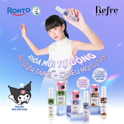 Lăn khử mùi Refre x Kuromi Natural Whitening Perfume 40ml
