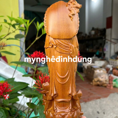 Tượng phật adiđa bằng gỗ bách xanh thơm nức cao 30x11x9cm