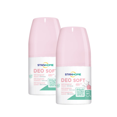 Combo 2 Lăn khử mùi, chống mùi không cồn cho da nhạy cảm Stanhome Deo Soft 50ml/lọ