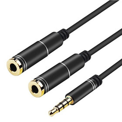 Cáp Chia 2 Cổng Audio 3.5mm 1 Đực Ra 2 Đầu Cái , Dây Chia Tai Nghe Hoặc Loa Từ 1 ra 2 chân cắm 3,5mm , Cáp Chia Jack 3,5mm Dương Ra 2 Đầu Âm , Cáp Chia Audio 3.5mm Ra 2 Cổng 3.5mm – Hàng Nhập Khẩu - Giao Màu Ngẫu Nhiên