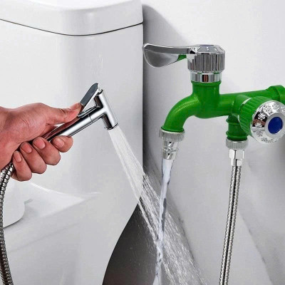 Vòi Nước Đôi Chia 2 Đầu – Van Cổng Xả Riêng Biệt, Chống Gỉ Sét, Bền Bỉ