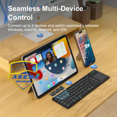 Bàn Phím Bluetooth Gập Gọn Nillkin Cube Chính Hãng – Tích Hợp Touchpad, Bọc Da Cao Cấp, Dành Cho Smartphone, iPad, Laptop - Hàng Chính Hãng