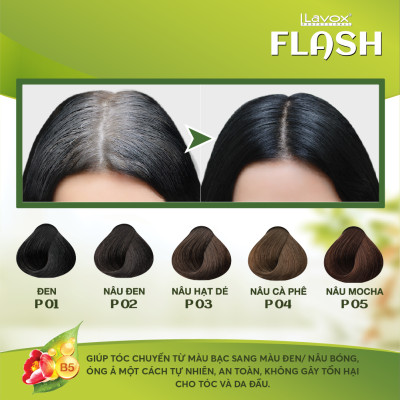 Gel Gội Phủ Bạc Vitamin B5 Flash 200ml (P03 - NÂU HẠT DẺ)