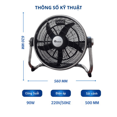 Quạt Công Nghiệp Chính Hãng SOWUN SW810, 100% Mô Tơ Làm Bằng Đồng, Công Suất Lớn