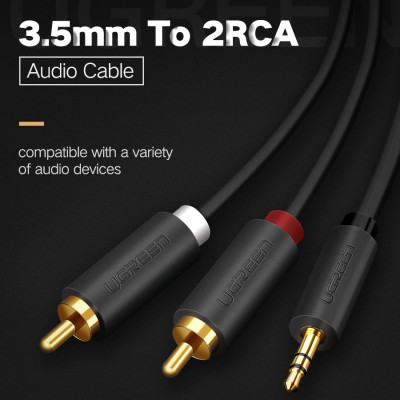 Cáp Audio 3.5mm to AV hoa sen (RCA) dài 1M Ugreen 10772 - Hàng Chính Hãng