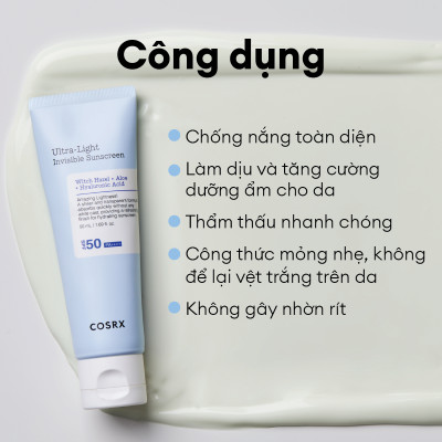 Kem chống nắng COSRX Ultra-Light Invisible Sunscreen SPF50 PA++++