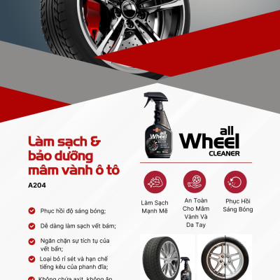Dung Dịch Làm Sạch Bảo Dưỡng Mâm Vành Ô Tô SUPERONE All Wheel Cleaner - Exterior SOUTHWALL A204