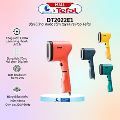 Bàn ủi hơi nước cầm tay Tefal DT2022E1 (Công suất 1300W) - Giao màu ngẫu nhiên - Hàng Chính Hãng - Bảo Hành 12 Tháng - Dung tích nhỏ gọn 70 ml