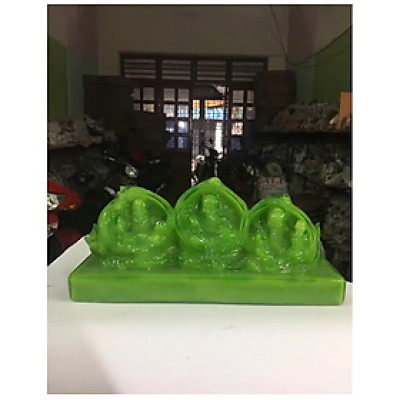 Bộ tượng Phước Lộc Thọ trong quả đào CTT10 22 x 7.5 x 10cm Tundo mạ vàng hoặc màu xanh