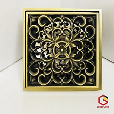 Thoát sàn chống mùi hôi đồng cổ GTS-Tulips (100x100 mm)