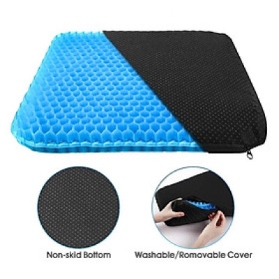 Đệm ngồi 3D silicon thoáng khí, đàn hồi tốt, Nệm lót ghế chất liệu mềm mại chống đau mỏi