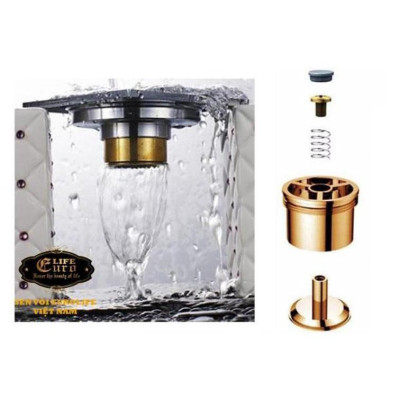 Hố ga thoát sàn Đồng hoa văn 10x10cm Eurolife EL-HG10 (Vàng Đồng)