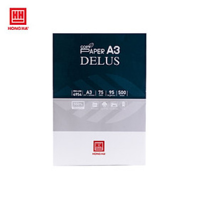 Giấy in A3 định lượng 75gsm, giấy photo Hồng Hà Delus - 4954