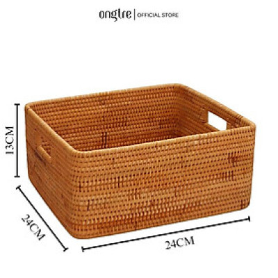 Giỏ Mây Guột ONGTRE Hình Vuông Đựng Đồ Đa Năng, Vật Dụng Trong Nhà Tiện Lợi