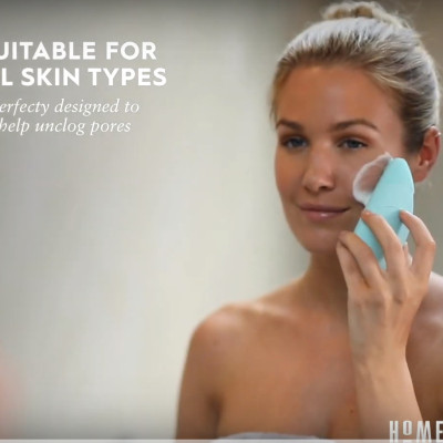 Máy rửa mặt USA Silicone kháng khuẩn công nghệ siêu âm, hút chân không HoMedics nhập khẩu USA