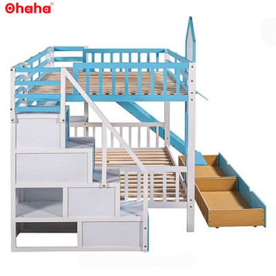 GIƯỜNG TẦNG THÔNG MINH CAO CẤP CÓ CẦU TRƯỢT OHAHA - GTCC011