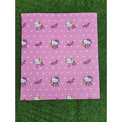 Bộ 20 Tấm Xốp Dán Tường 3D Hoạt Hình Kitty Dễ Thương, Dày Dặn Chống Va Đập