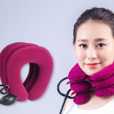 Đai Gối Hơi Đỡ Cổ Massage Hỗ Trợ Điều Trị Kéo Dãn Đốt Sống Cổ KUNBE ( Bóng Kim Loại )