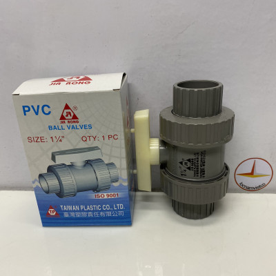 Van hai (2) đầu rắc co 42 nhựa PVC Jiarong _ UB012
