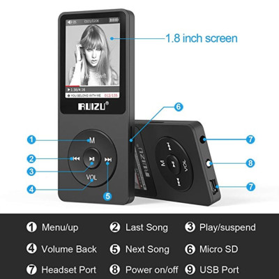 Máy Nghe Nhạc MP3 Ruizu X02 8GB - Hàng Nhập Khẩu