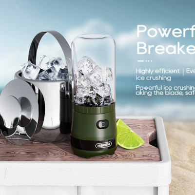 Máy xay hạt cà phê, sinh tố và đá viên dùng pin cầm tay 3 trong 1 đa năng. Thương hiệu Mỹ cao cấp HiBREW - G2. Hàng chính hãng