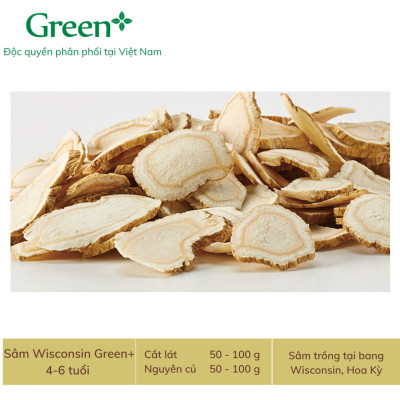 Nhân sâm Wisconsin Hoa Kỳ - Nguyên củ và Cắt lát