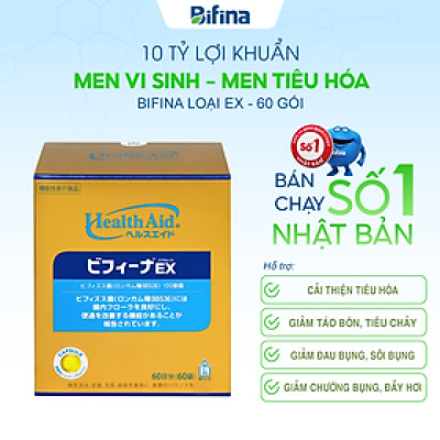 Men vi sinh Bifina Nhật Bản, Loại EX 60 gói - Dành cho người viêm đại tràng, rối loạn tiêu hoá, ruột kích thích