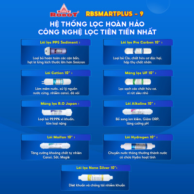 MÁY LỌC NƯỚC NÓNG THÔNG MINH ROBOT RBSmartPlus-9 - Hàng Chính Hãng