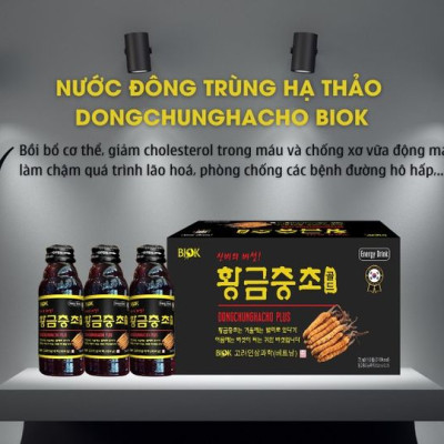 Nước đông trùng hạ thảo plug Wellbio Biok hàn quốc hộp 10 chai x 100ml