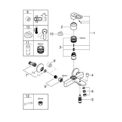 Bộ Trộn Nổi GROHE BAULOOP 2 Chế Độ - 23603000