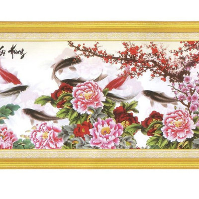 Tranh thêu chữ thập Gia hòa vạn sự hưng 223041