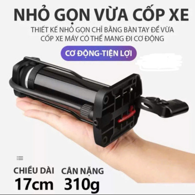 bơm đạp chân dùng bơm xe máy bơm xe đạp với các đầu van đa năng