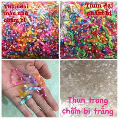 Sỉ Thun cột tóc 1kg cỡ To/Vừa/Nhỏ nhiều màu hàng mới