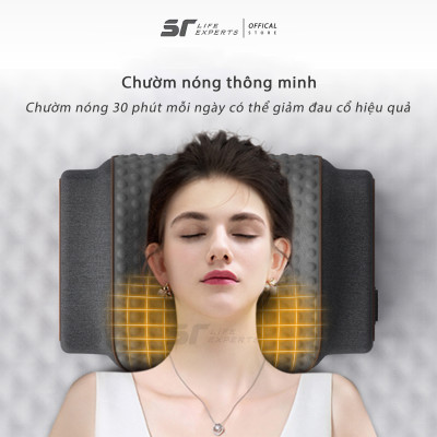 Gối Ngủ Túi Khí Kéo Dãn, Kê Đầu Massage Chườm Nóng Công Thái Học, Giảm Đau Mỏi Cổ Vai Gáy - Sairui